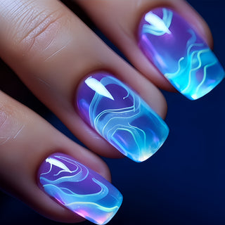  Stunning Ocean Blue Gradient Press-On Nails cashymart