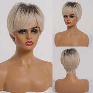  Blonde Ombre Wig with Bangs cashymart