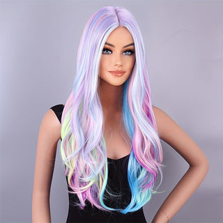  Long Multicolor Synthetic Wig for Festivals cashymart