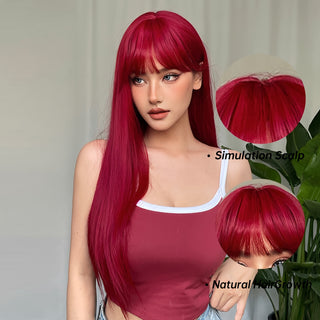  26" Straight Bangs Wig for Fashion & Festivals! cashymart