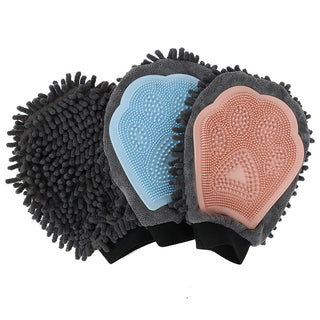  Dual-Sided Pet Bathing Brush and Grooming Glove cashymart