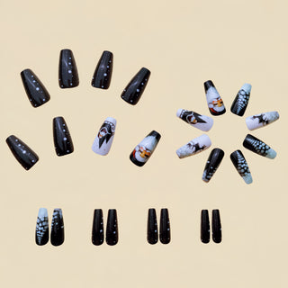  Black Glossy Press-on Nails Set cashymart