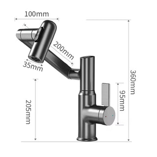 Digital Display LED Basin Faucet with 360-Degree Rotation, Multi-Function Stream Sprayer, Hot and Cold Water Sink Mixer for Bathroom