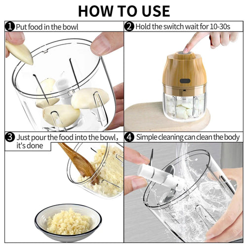  Electric Garlic Vegetable Salad Chopper cashymart