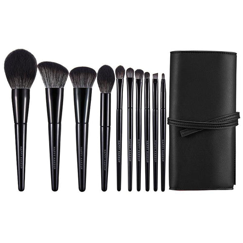  GlamourGlow 10-Piece Luxury Makeup Brush Set with Chic Case cashymart