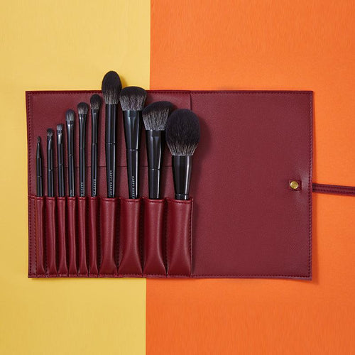  GlamourGlow 10-Piece Luxury Makeup Brush Set with Chic Case cashymart