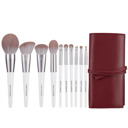  GlamourGlow 10-Piece Luxury Makeup Brush Set with Chic Case cashymart