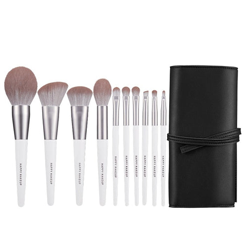  GlamourGlow 10-Piece Luxury Makeup Brush Set with Chic Case cashymart