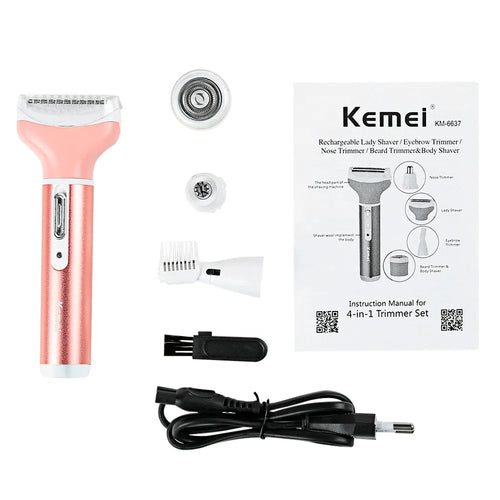  Kemei 4 in 1 Rechargeable Trimmer Set cashymart