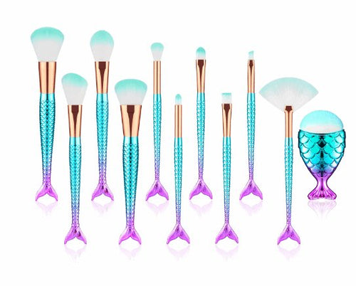  Mermaid Makeup Brush Set cashymart