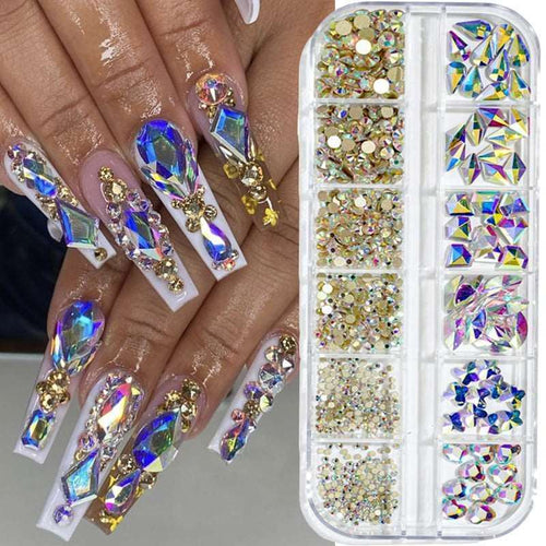  Multi-Color 3D Nail Art Rhinestones cashymart