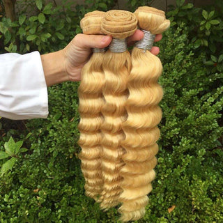  Blonde 613 Deep Wave/Curly Bundles cashymart