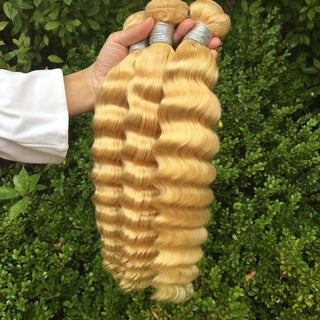  Blonde 613 Deep Wave/Curly Bundles cashymart