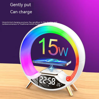  Wireless Charger Lamp with Clock cashymart